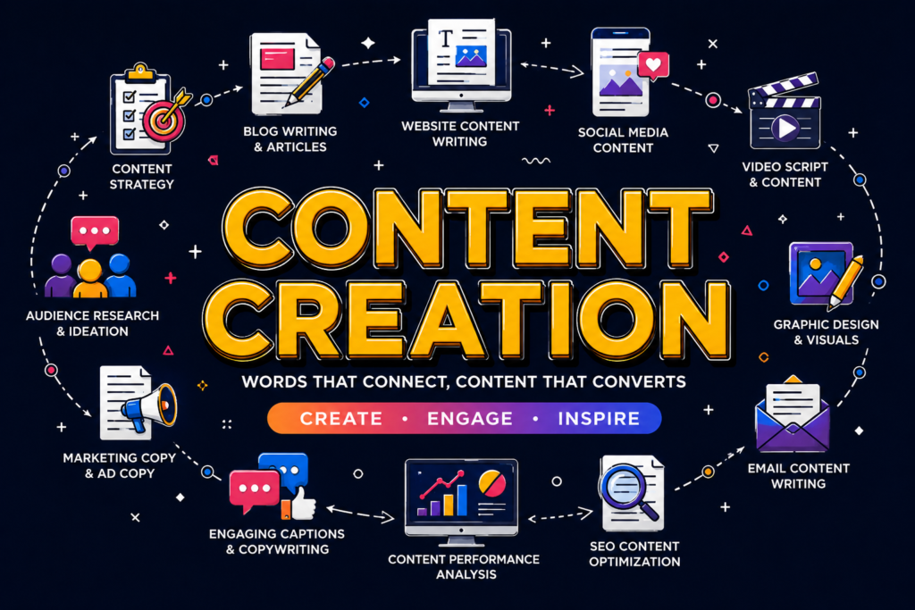 Content Marketing services including SEO blog writing, website content, copywriting, and content strategy for higher engagement.